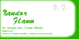 nandor flamm business card